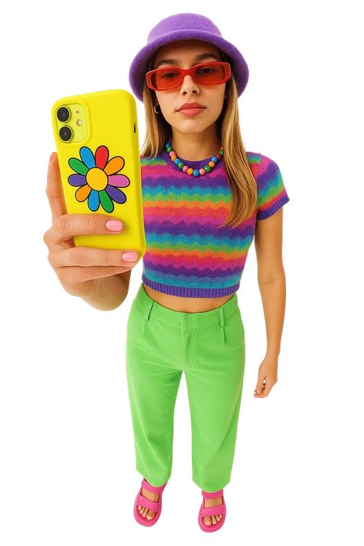 Neue Dame mit iPhone